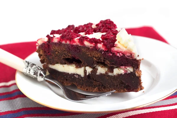 Raspberry chocolate cake — Stock Photo, Image