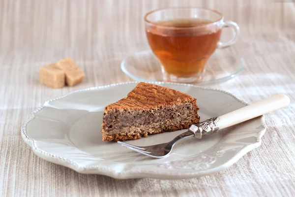 Amandel- en chocolade taart — Stockfoto