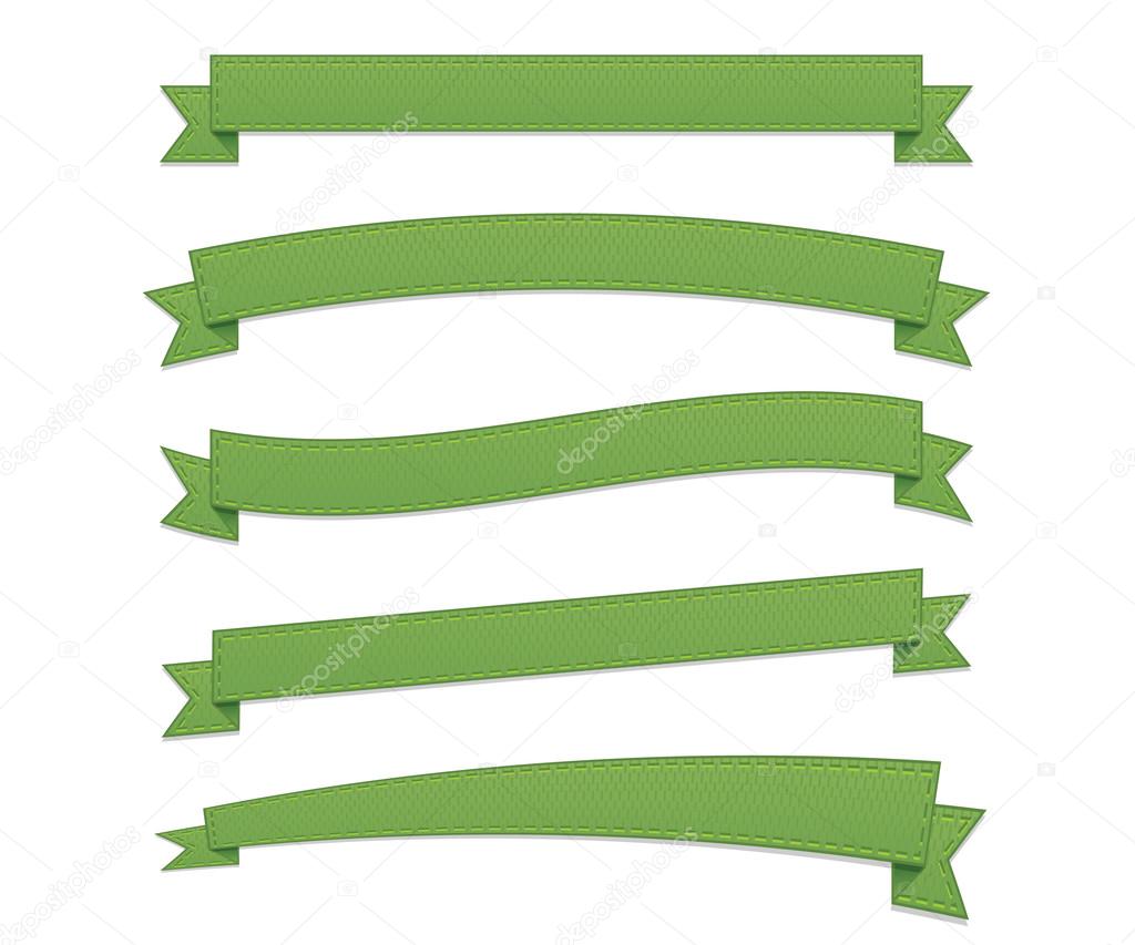 Green retro ribbons