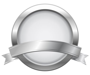 Silver label with ribbon clipart