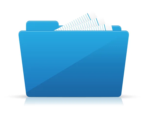 Blue file folder icon — Stock Vector