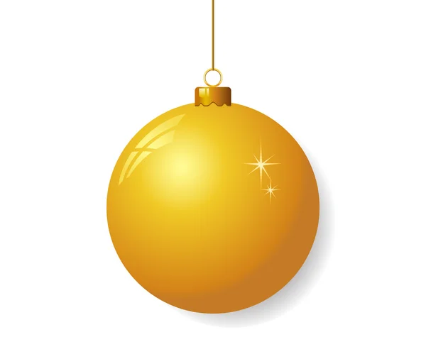 Bola de Natal amarelo — Vetor de Stock