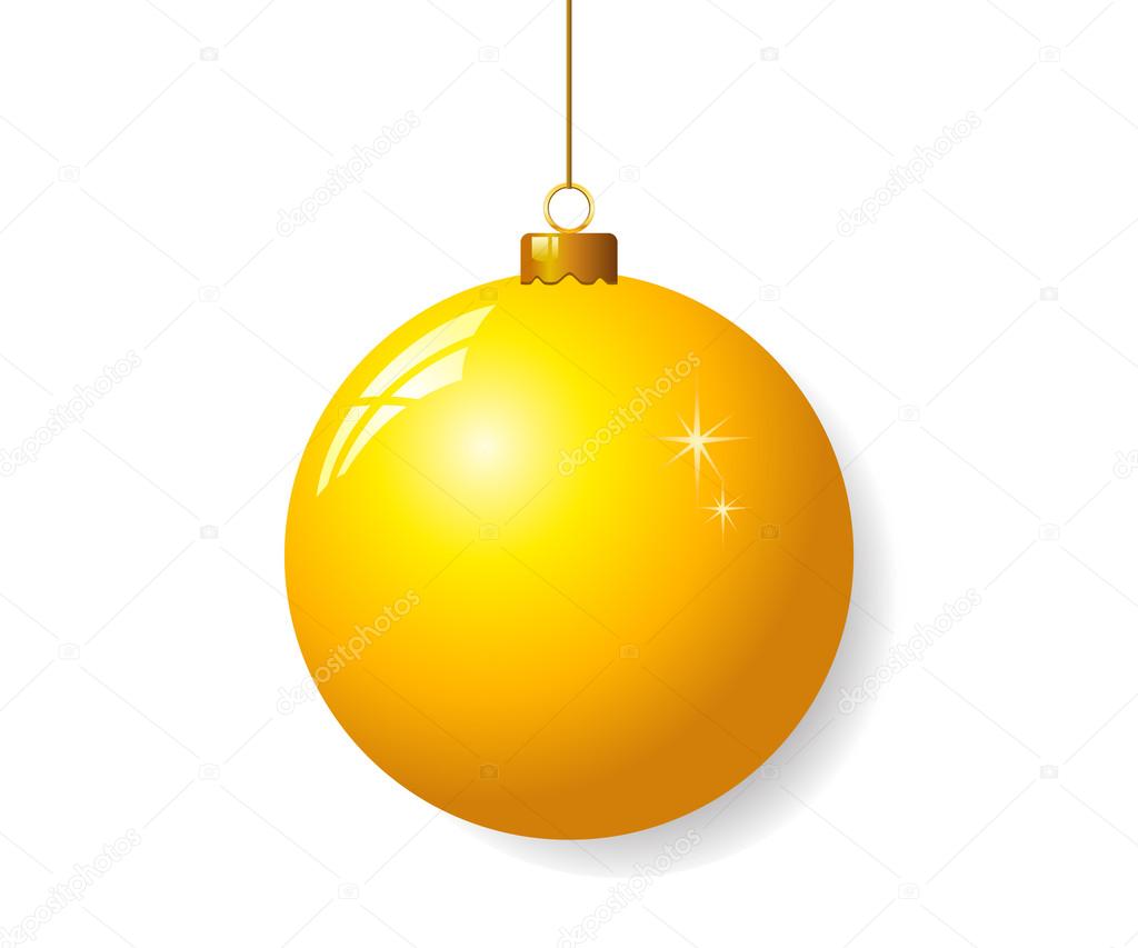 Yellow christmas ball