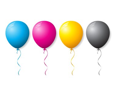 CMYK renk balonlar topluluğu