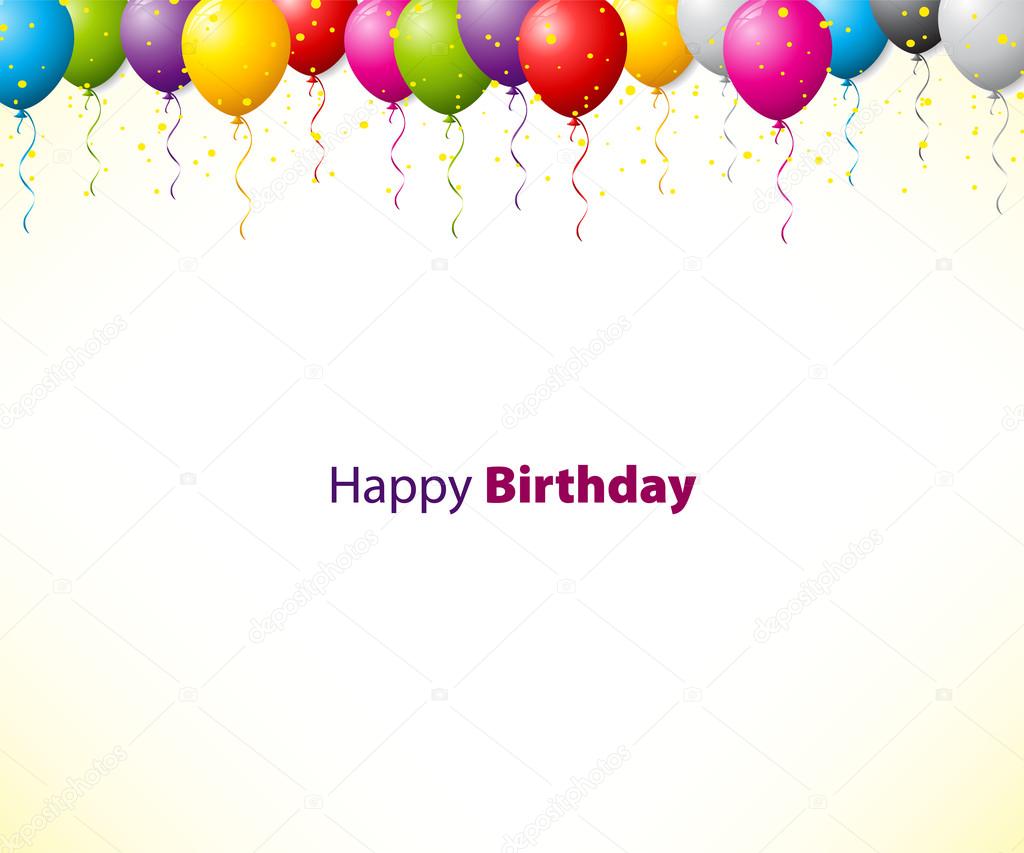 Colorful birthday background with balloons