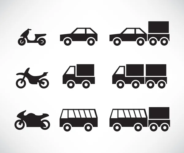Zestaw ikon z silnikowych pojazdów drogowych — Wektor stockowy