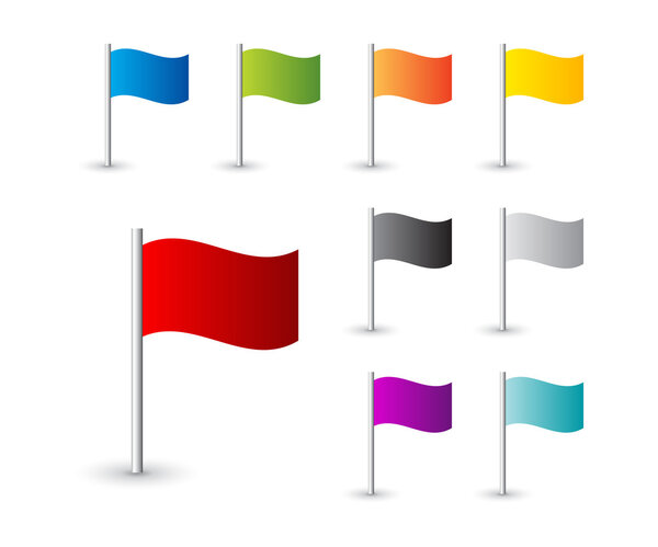 Collection of map pin flags