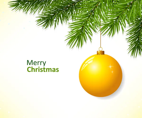 Branche avec pendaison boule de Noël — Image vectorielle