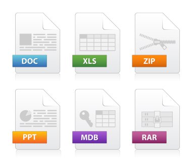 Basit Dosya etiketleri Icon set