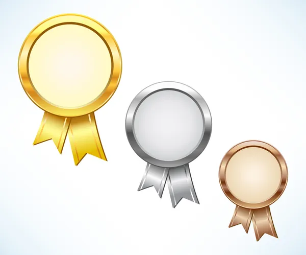 Premio de oro, plata y bronce — Vector de stock