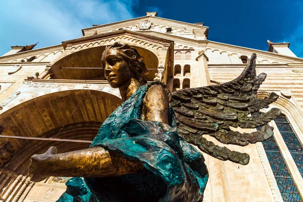 Bronze Sculpture Angel Made Artist Albano Poli City Verona Royalty Free Stock Photos