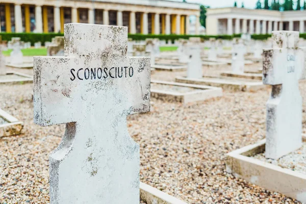 Tombe Marmo Nel Cimitero Verona Onore Dell Ignoto Soldato Con — Foto Stock