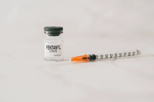 Vial Pills Fentanyl Opioid Responsible Drug Addiction Abuse Death Crisis — Stock Photo, Image