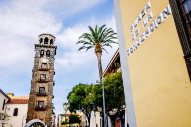 San Cristbal de La Laguna, İspanya - 14 Ocak 2022 Plaza de la Concepcion manzarası.