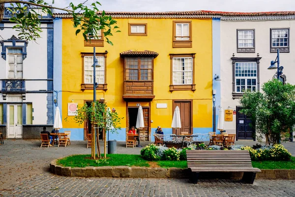 Coloridas Fachadas Las Calles Del Casco Antiguo San Cristóbal Tenerife — Foto de Stock