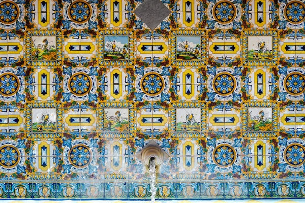 Traditional Decorative Tile Motifs Castilla Mancha Don Quixote Spain City — стоковое фото