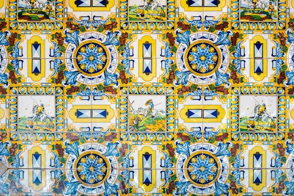 Traditional Decorative Tile Motifs Castilla Mancha Don Quixote Spain City — Stock fotografie