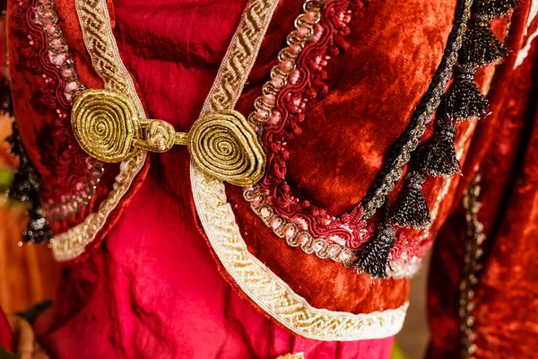 Детали Текстуры Ткани Традиционного Греческого Платья — стоковое фото