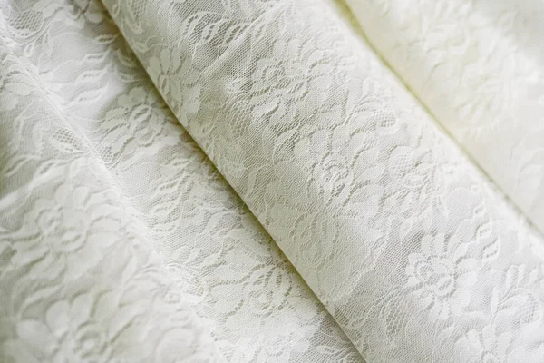 Detail Texture Luxurious White Fabric Wedding Dress — Foto Stock