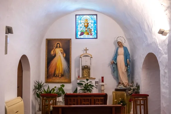 Ibiza Spain July 2022 Interior Simple Chapel Mediterranean Church — Photo