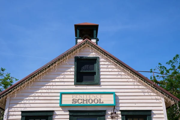 Recreation Penitence School Building American West — Zdjęcie stockowe