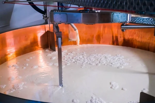 Albertville France August 2022 Vats Fresh Milk Industrial Cheese Whey — Stockfoto