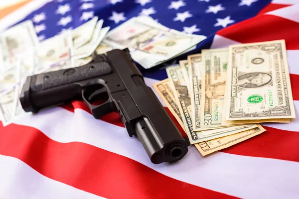 The arms and gun sales industry spends money on the patriotism of the flag.