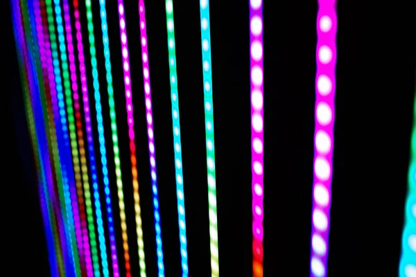 Detalle Iluminación Colores Led Tiras Iluminadas Oscuridad — Foto de Stock
