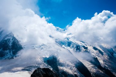 Rugged and dangerous mountain peaks high in the Alps losing their glaciers.