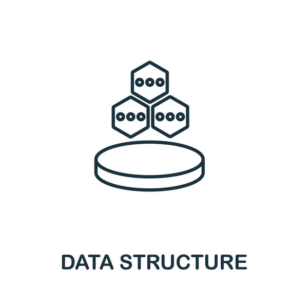 Datastructuur icoon. Dunne omtrek stijl ontwerp van web hosting pictogrammen collectie. Creative Data Structure icoon voor webdesign, apps, software, afdrukgebruik — Stockvector
