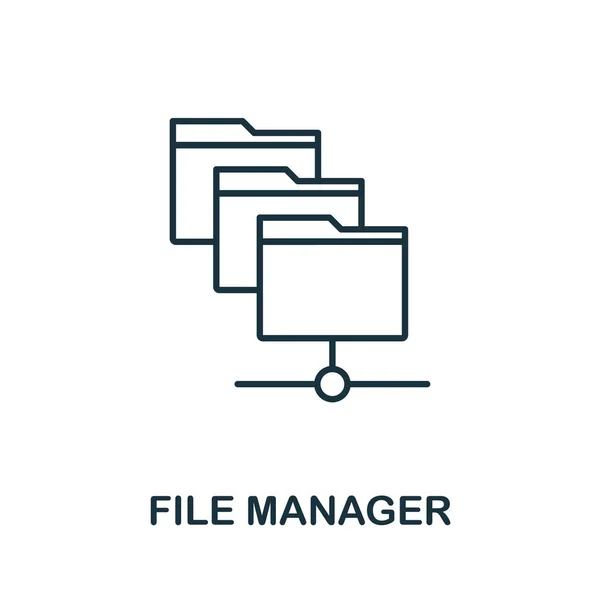 Dateimanager-Symbol. Dünne Umrisse Design aus Web-Hosting-Symbole Sammlung. Kreatives Dateimanager-Symbol für Webdesign, Apps, Software, Drucknutzung — Stockvektor