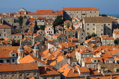 Hırvatistan dubrovnik Panoraması, gündoğumu, seyahat arka plan
