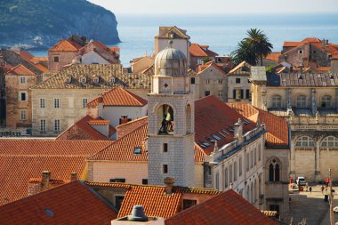 Hırvatistan dubrovnik Panoraması, gündoğumu, seyahat arka plan