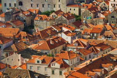 Hırvatistan dubrovnik Panoraması, gündoğumu, seyahat arka plan