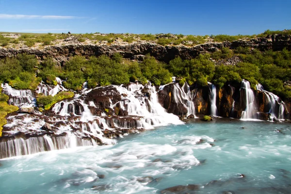 Cachoeira Hraunfossar, Islândia — Fotografia de Stock