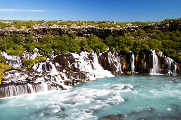 Cascada de Hraunfossar, Islandia — Foto de Stock