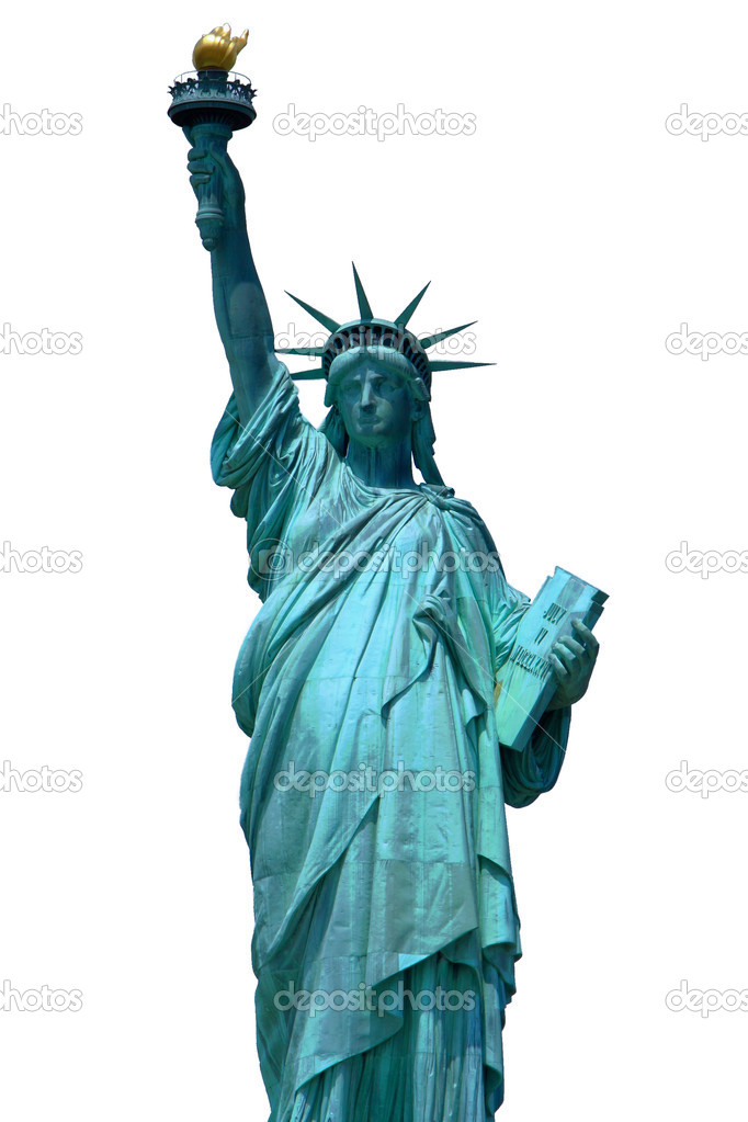 Statue of Liberty isolated on white