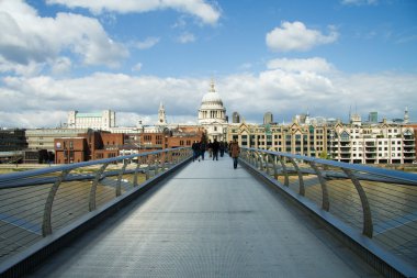 St Pauls cathedral view from the Millennium Bridge, London clipart