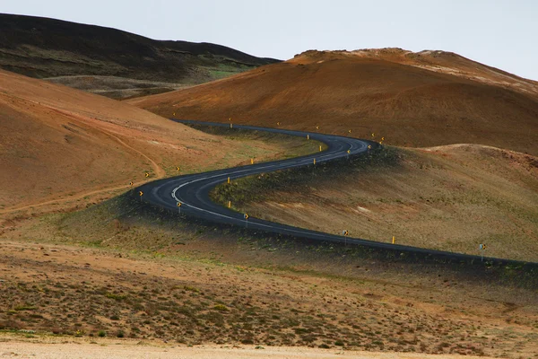 Ring road in a desert land, Iceland — Stock Photo, Image