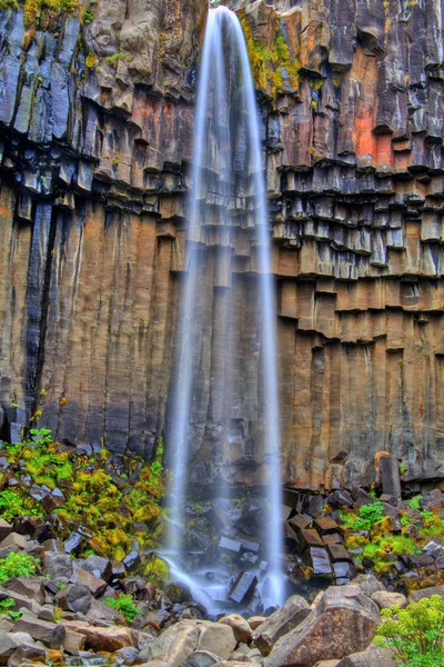 Wodospad svartifoss w hdr, Islandia — Zdjęcie stockowe