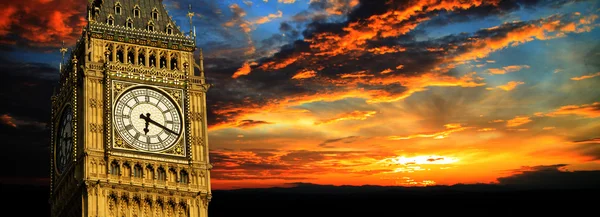 Big Ben al tramonto panorama, Londra Foto Stock