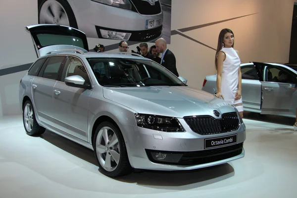 Skoda octavia 3. nesil uluslararası autosalon, 11 inci baskı ekranda brno — Stok fotoğraf