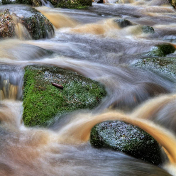 Waterfall with rocks in forest — Stock Photo, Image