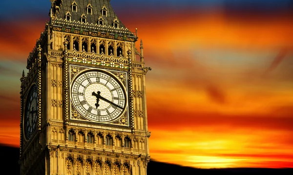 Big Ben al atardecer, Londres — Foto de Stock