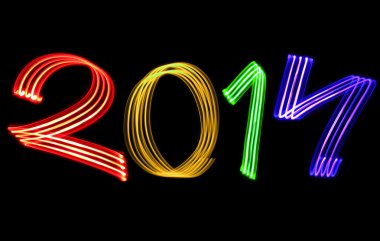 Yeni yıl 2014 bulanık yağmur ışık