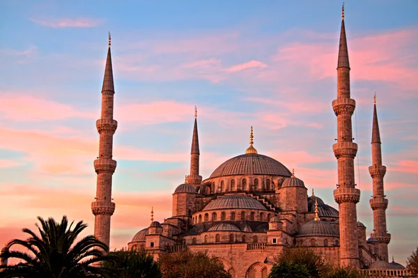 Blauwe moskee bij zonsopgang, istanbul — Stockfoto