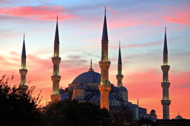 Illuminated Blue Mosque at Sunrise, Istanbul clipart