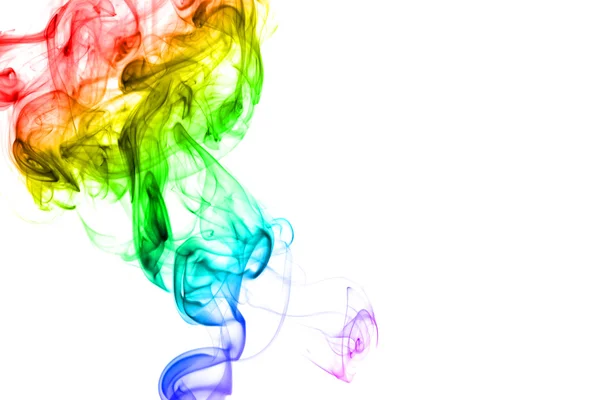 Fumo de arco-íris isolado no fundo branco — Fotografia de Stock