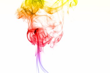 gökkuşağı izole üzerinde beyaz arka plan duman