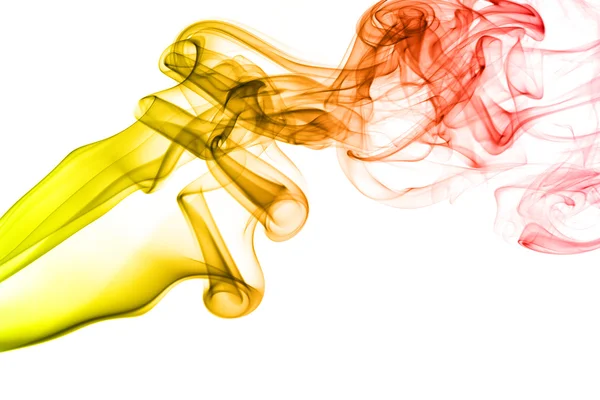 Farbiger Rauch isoliert auf weißem Hintergrund — Stockfoto